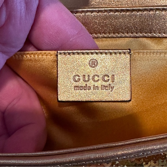 Gucci GG Marmont Mini Gold Sequin Shoulder Bag - Picture 12 of 14